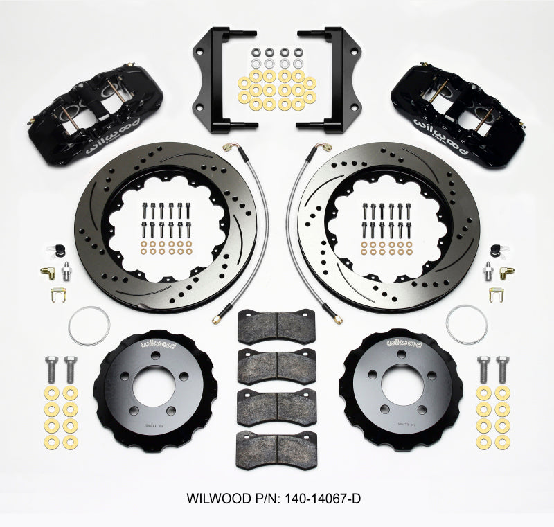 Wilwood AERO6 Front Hat Kit 14.25 Drilled 2014-Up Challenger w/Lines-thumbmail-1