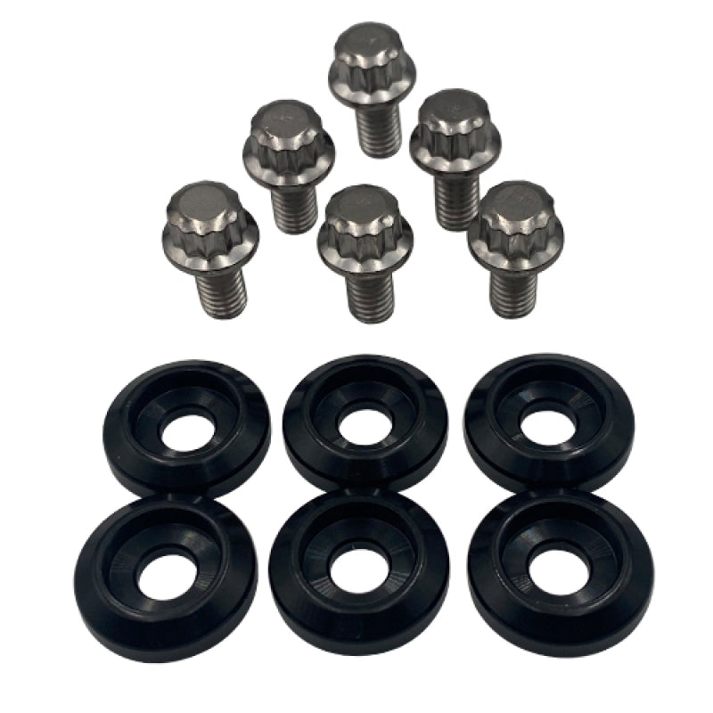 BLOX Racing New Fender Washers Kit M6 12pt - 6pc Large Diameter Black-thumbmail-2
