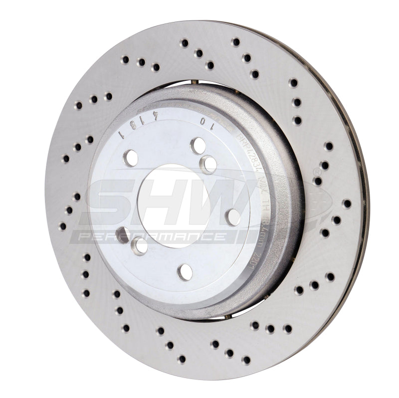 SHW 06-08 BMW Z4 3.2L Right Rear Cross-Drilled Lightweight Brake Rotor-thumbmail-2