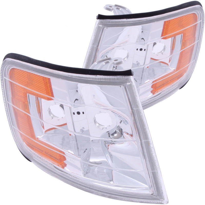 ANZO Corner Lights 1994-1997 Honda Accord Euro Corner Lights Chrome w/ Amber Reflector-thumbmail-2