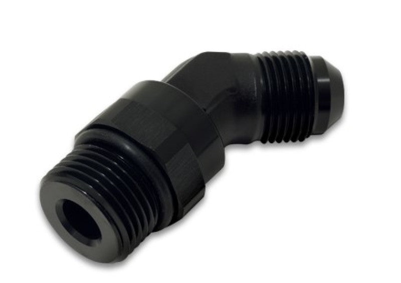 Vibrant -8AN Male to Male -8AN Straight Cut 45 Degree Adapter Fitting - Anodized Black-thumbmail-2