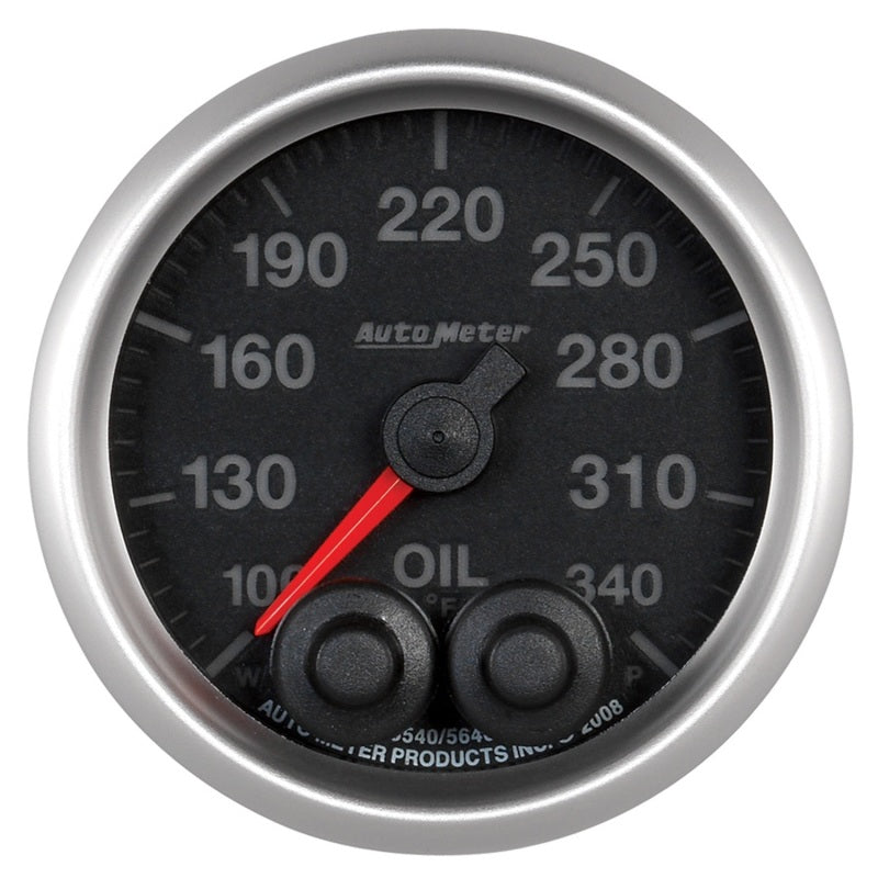 Autometer Elite 52mm 100-340 Deg F Oil Temp Peak & Warn w/ Electronic Control Gauge-thumbmail-1