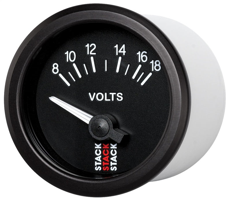 Autometer Stack Instruments 52mm 8-18V Electric Battery Voltage Gauge - Black-thumbmail-5