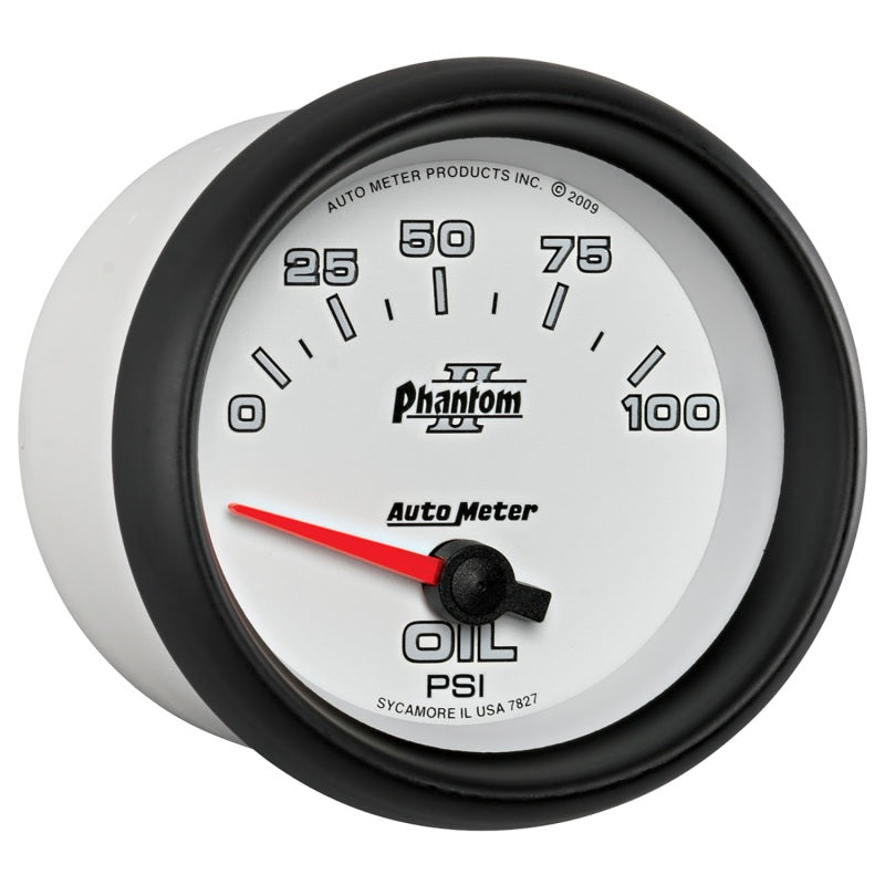 Autometer Phantom II 2 5/8in 0-100 PSI Short Sweep Electronic Oil Pressure Gauge-thumbmail-3