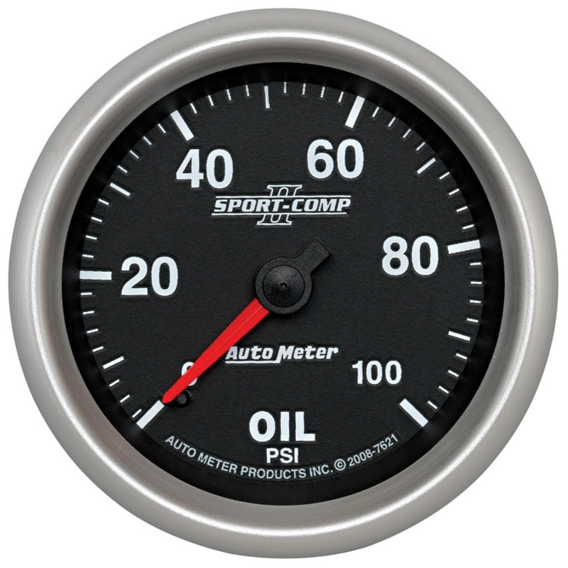Autometer Sport-Comp II 2-5/8in 100 PSI Mechanical Oil Pressure Gauge-thumbmail-1