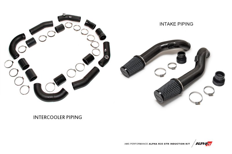 AMS Performance GT-R R35 Induction Kit w/Stock Turbos / Alpha I/C/Carbon Manifold/TB/TiAL Flanges-thumbmail-4