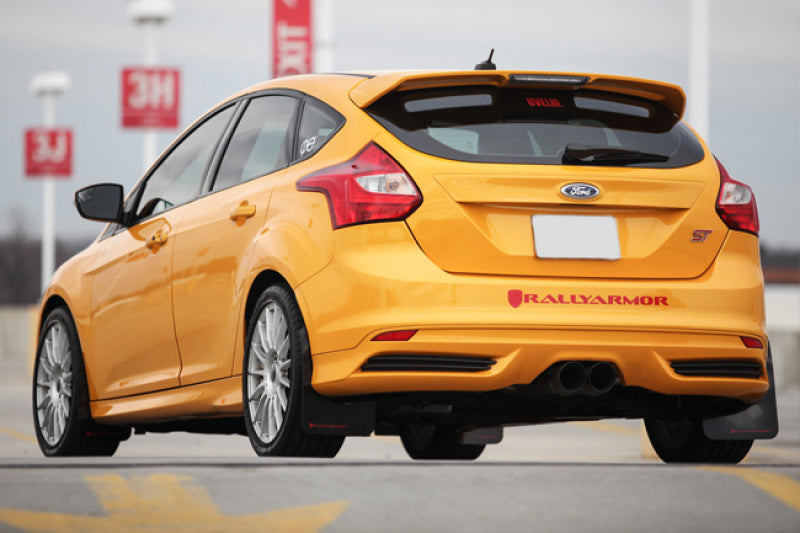 Rally Armor 12-19 Ford Focus ST / 16-19 RS Red Mud Flap w/ White Logo-thumbmail-4