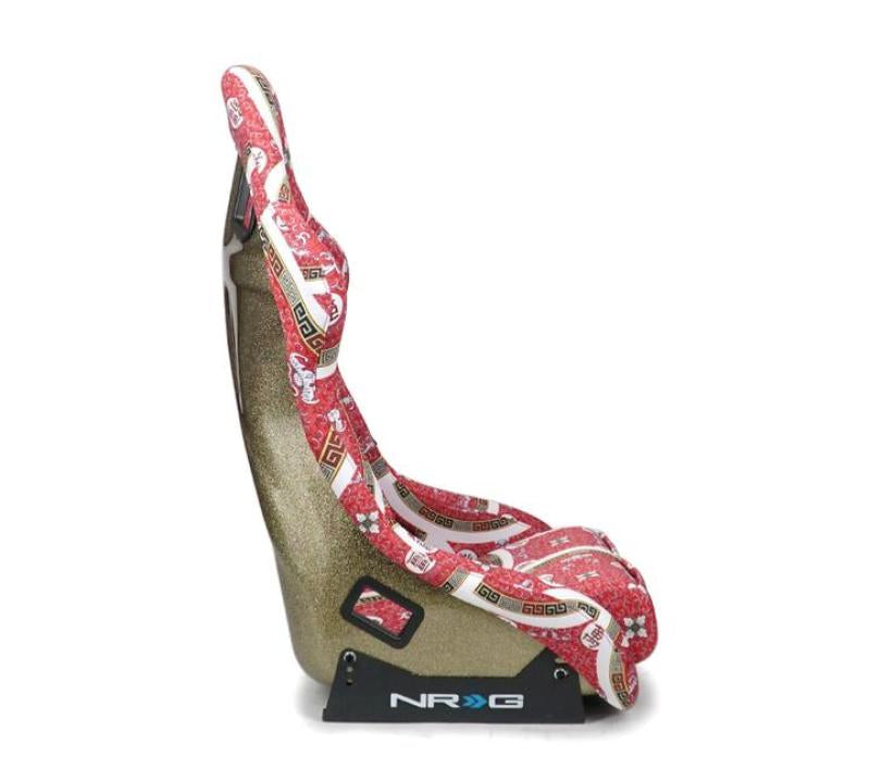 NRG FRP Bucket Seat PRISMA Oriental Longivity Plate Edition W/ Gold Pearlized Back - Large-thumbmail-3