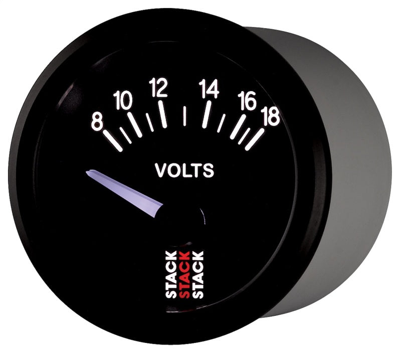 Autometer Stack Instruments 52mm 8-18V Electric Battery Voltage Gauge - Black-thumbmail-6