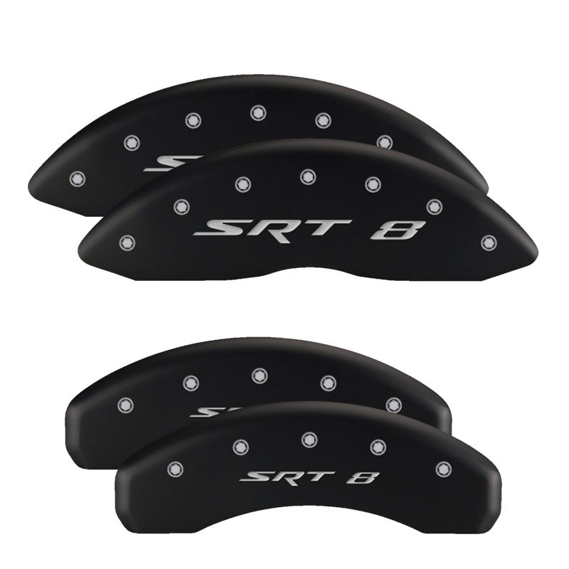 MGP 4 Caliper Covers Engraved Front Cursive/Challenger Engraved Rear RT Red finish silver ch-thumbmail-2
