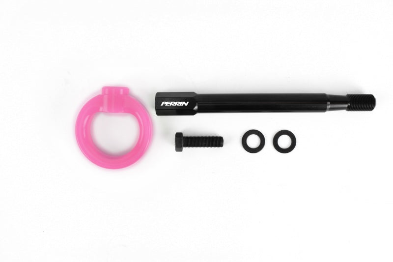 Perrin 08-14 Subaru WRX/STI Tow Hook Kit (Front) - Hyper Pink-thumbmail-2