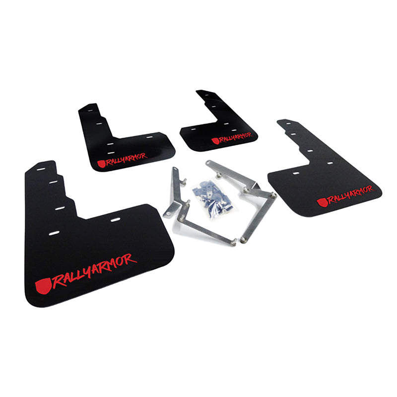 Rally Armor 17-21 Honda Civic Type R Black Mud Flap Red Altered Font Logo-thumbmail-2