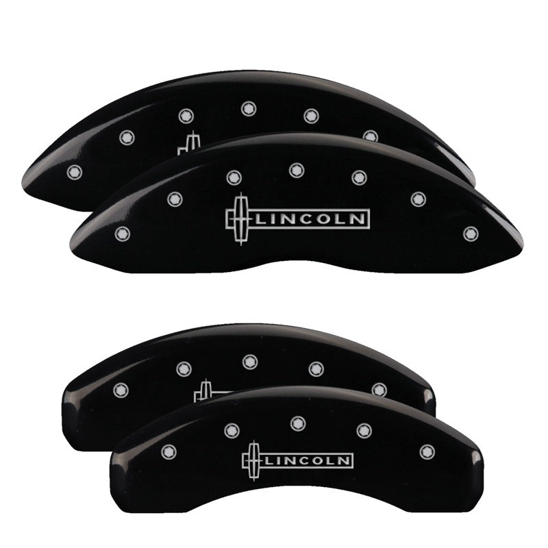 MGP 4 Caliper Covers Engraved Front Cursive/Cadillac Engraved Rear CTS Black finish silver ch-thumbmail-2