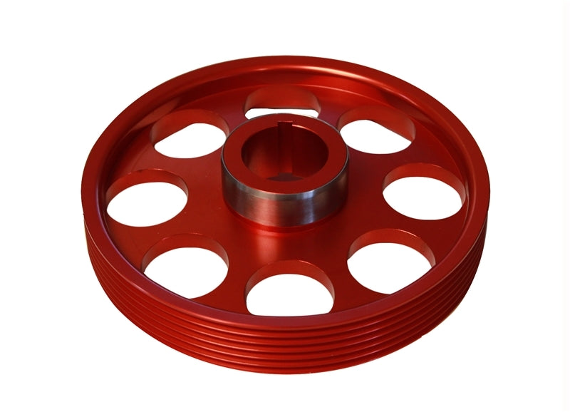 Torque Solution Lightweight Crank Pulley (Red): Hyundai Genesis Coupe 3.8 2010+-thumbmail-1