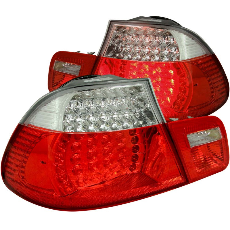ANZO 2000-2003 BMW 3 Series E46 LED Taillights Red/Clear-thumbmail-3