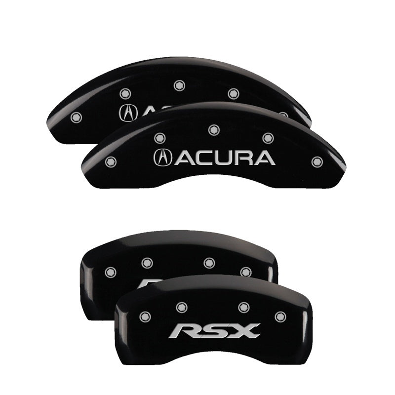 MGP 4 Caliper Covers Engraved Front Acura Engraved Rear RSX Black finish silver ch-thumbmail-2