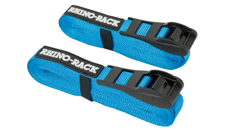 Rhino-Rack Rapid Tie Down Straps w/Buckle Protector - 5.5m/18ft - Pair - Blue-thumbmail-3