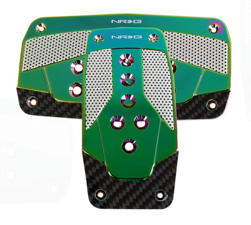 NRG Aluminum Sport Pedal A/T - Silver w/Neochrome Carbon-thumbmail-2