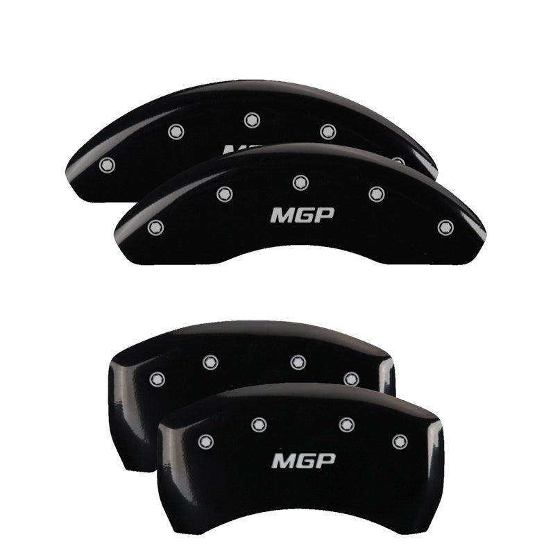 MGP 4 Caliper Covers Engraved Front & Rear MGP Black Finish Silver Char 2018 Hyundai Kona-thumbmail-1