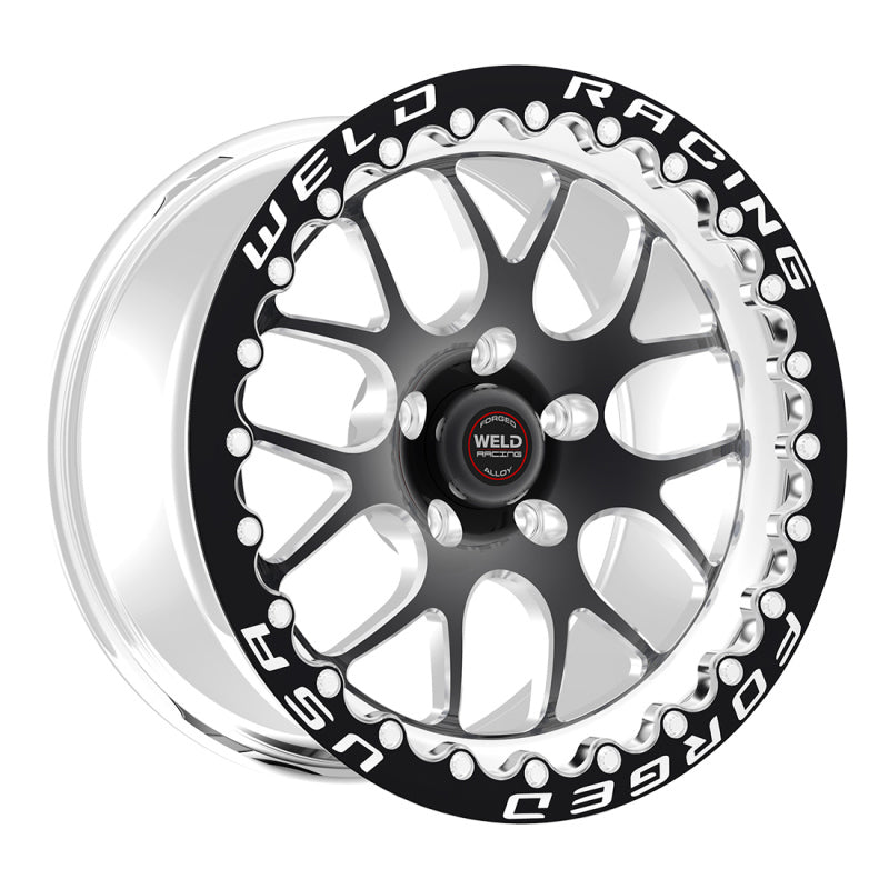 Weld S77 HD 17x10 / 6x5 BP / 6.9in. BS Black Wheel (HD Low Pad) - Black Single Beadlock MT-thumbmail-1