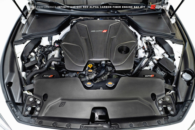AMS Performance Infiniti 17+ Q60 / 16+ Q50 3.0TT Alpha Matte Carbon Rear Engine Bay Cover Set-thumbmail-1