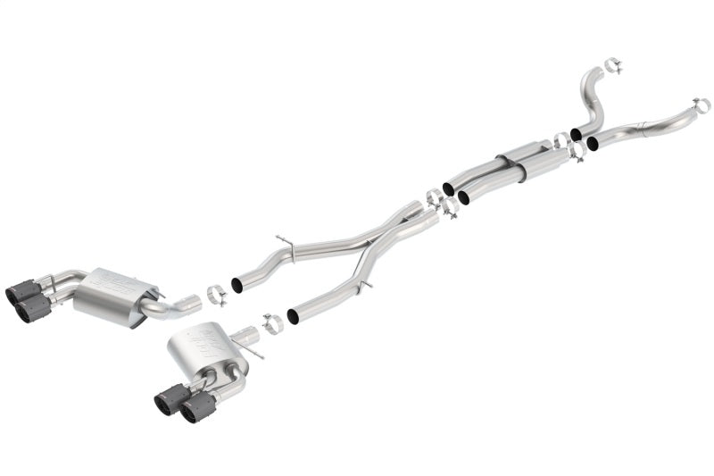 Borla 16-17 Chevy Camaro 6.2L 4in Dual CF Tips w/Black Core Dual Split Exit ATAK Catback Exhaust-thumbmail-2