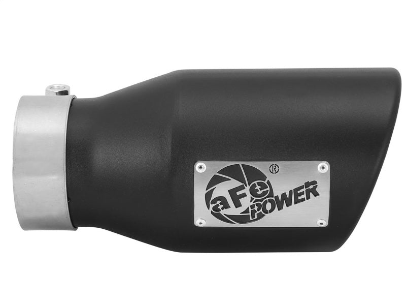 aFe Power Gas Exhaust Tip Black- 3 in In x 4.5 out X 9 in Long Bolt On (Black)-thumbmail-7