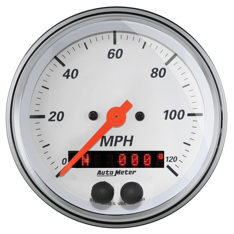 Autometer Arctic White 3-3/8in Electric Speedometer with 2-1/16in Volt/Water/Oil/Fuel-thumbmail-7