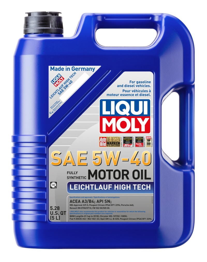 LIQUI MOLY 5L Leichtlauf (Low Friction) High Tech Motor Oil 5W40-thumbmail-2