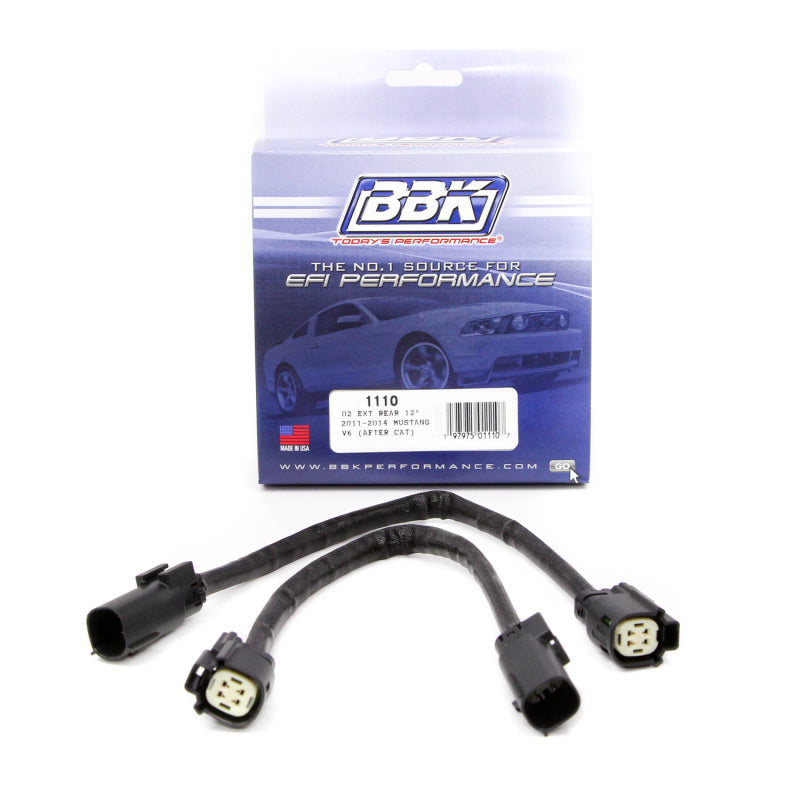 BBK 11-14 Mustang V6 GT Rear O2 Sensor Wire Harness Extensions 12 (pair)-thumbmail-4