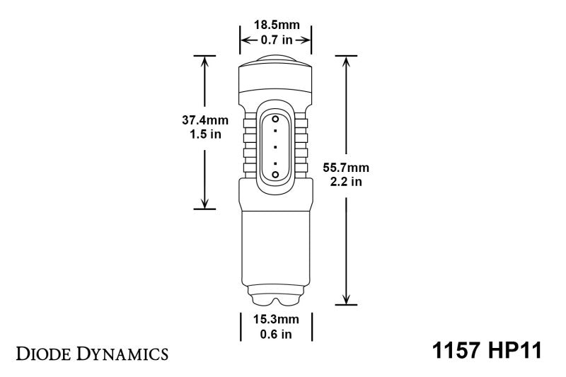 Diode Dynamics 1157 LED Bulb HP11 LED - Amber (Single)-thumbmail-4