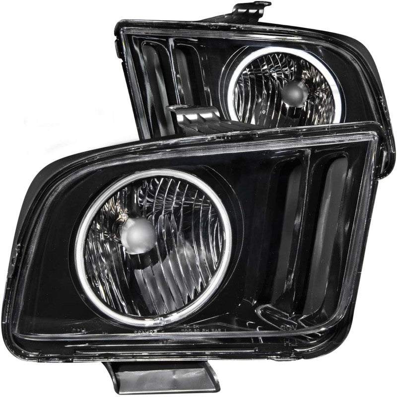 ANZO 2005-2009 Ford Mustang Crystal Headlights w/ Halo Black (CCFL)-thumbmail-1