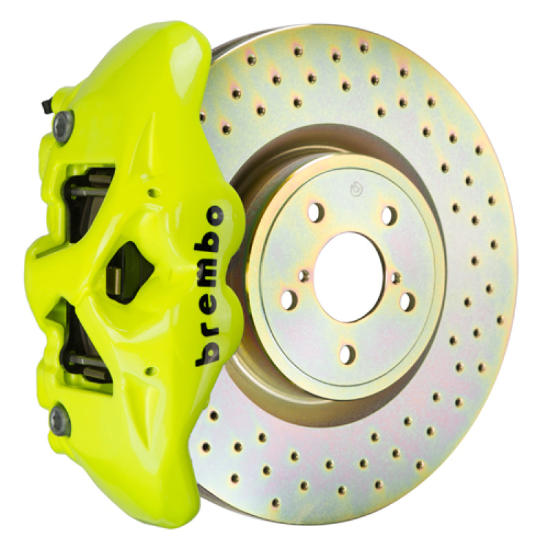 Brembo 12-16 FR-S Front GT BBK 4 Piston Cast 326 x30 1pc Rotor Drilled- Fluo. Yellow-thumbmail-1