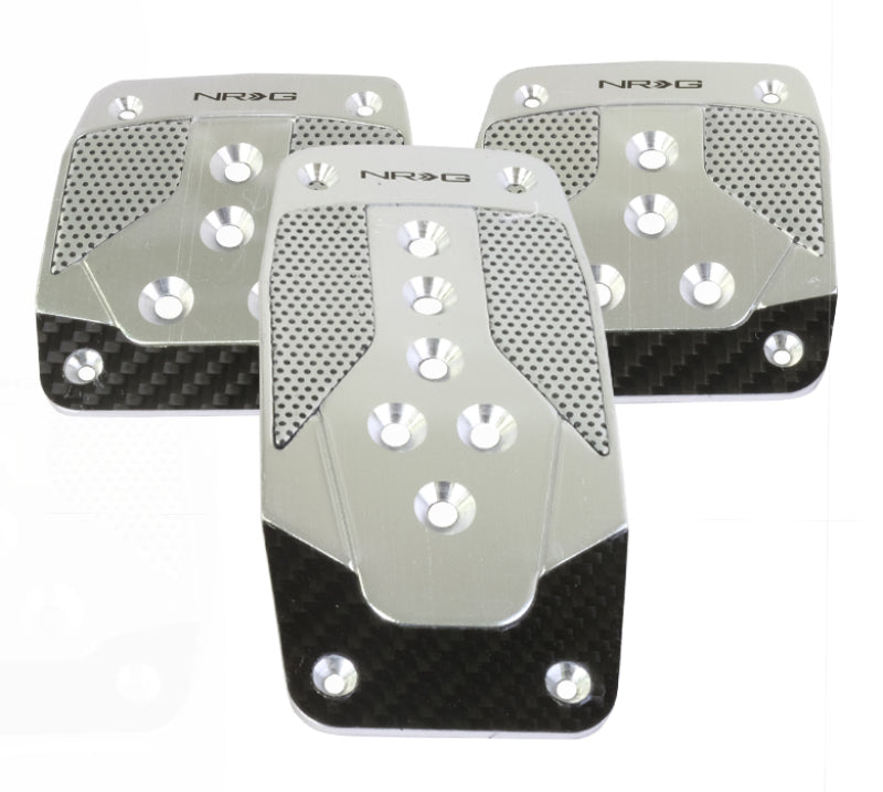 NRG Aluminum Sport Pedal M/T - Silver w/Black Carbon-thumbmail-2