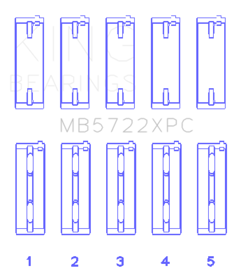 King Mitsubishi 4B11T EVO X 2007+ (Size STDX) Coated Performance Main Bearing Set-thumbmail-2
