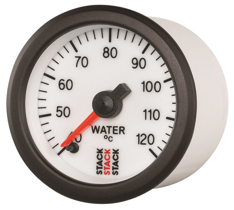 Autometer Stack 52mm 40-120 Deg C 1/8in NPTF Male Pro Stepper Motor Water Temp Gauge - White-thumbmail-4