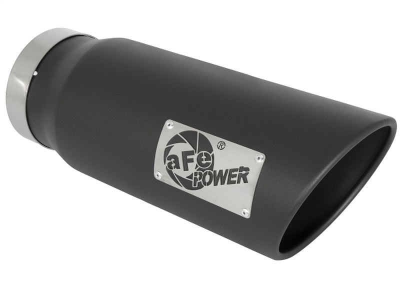 aFe Power MACH Force-Xp 5in In x 6in Out x 15in L Bolt-On 409 SS Exhaust Tip - Black-thumbmail-1