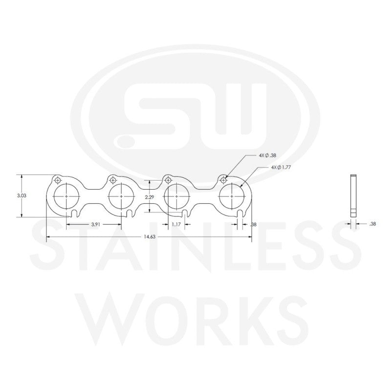 Stainless Works Small Block Ford 4.6L 2V Round Port Header 304SS Exhaust Flanges 1-3/4in Primaries-thumbmail-2
