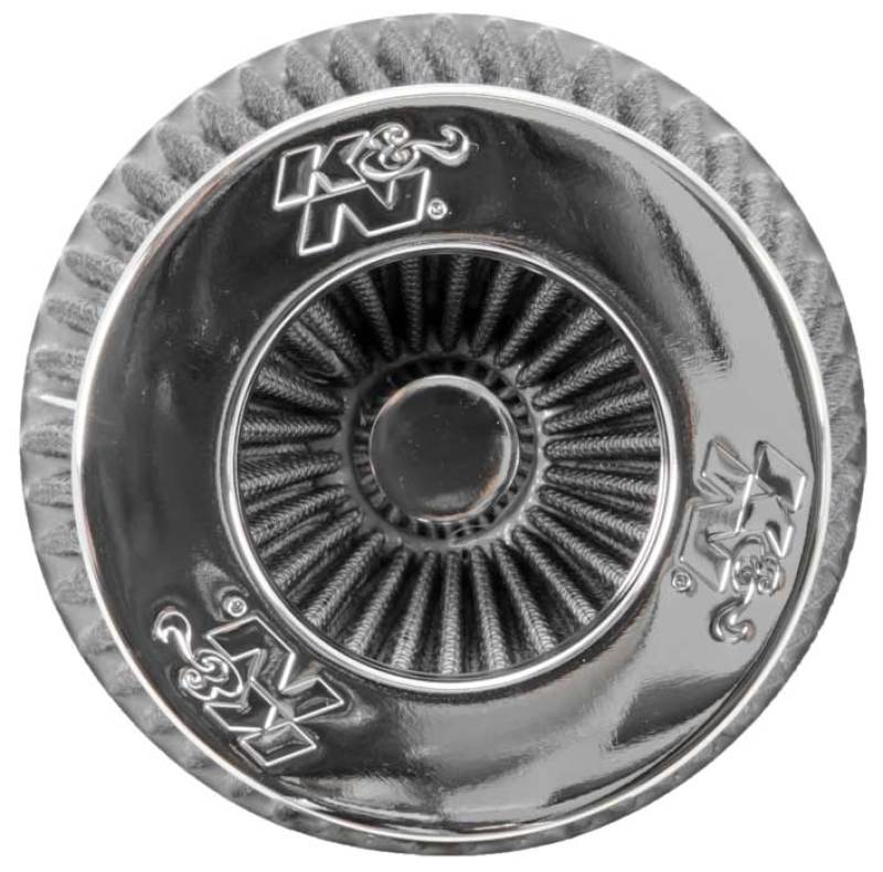 K&N Universal Filter Chrome Round Tapered White - 4in Flange ID x 1.125in Flange Length x 5.5in H-thumbmail-17