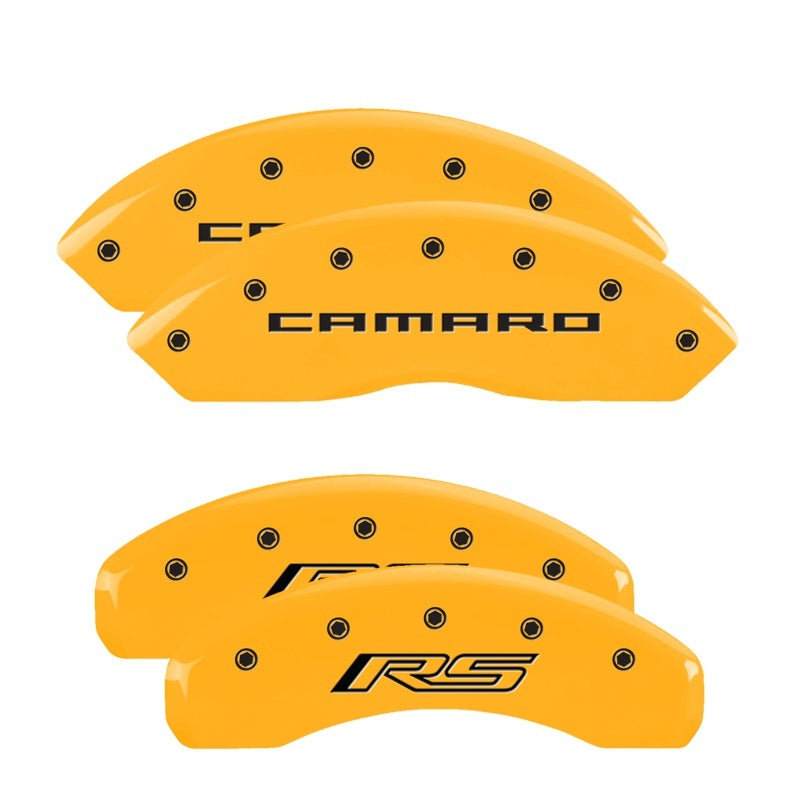 MGP 4 Caliper Covers Engraved Front Gen 5/Camaro Engraved Rear Gen 5/RS Yellow finish black ch-thumbmail-2