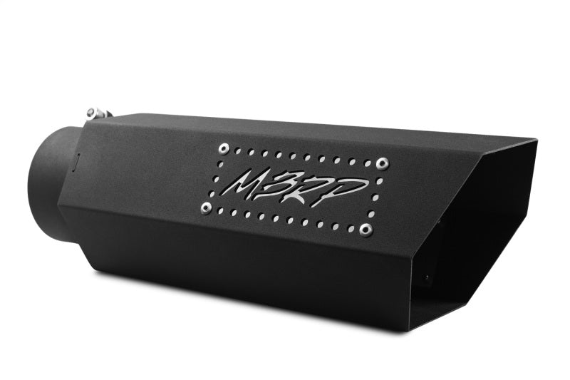 MBRP Universal Hex Tip 4in Inlet 16in Length w/ Logo - Black Coated-thumbmail-3