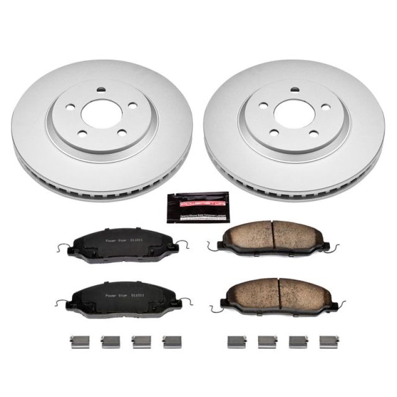 Power Stop 05-10 Ford Mustang Front Z17 Evolution Geomet Coated Brake Kit-thumbmail-1