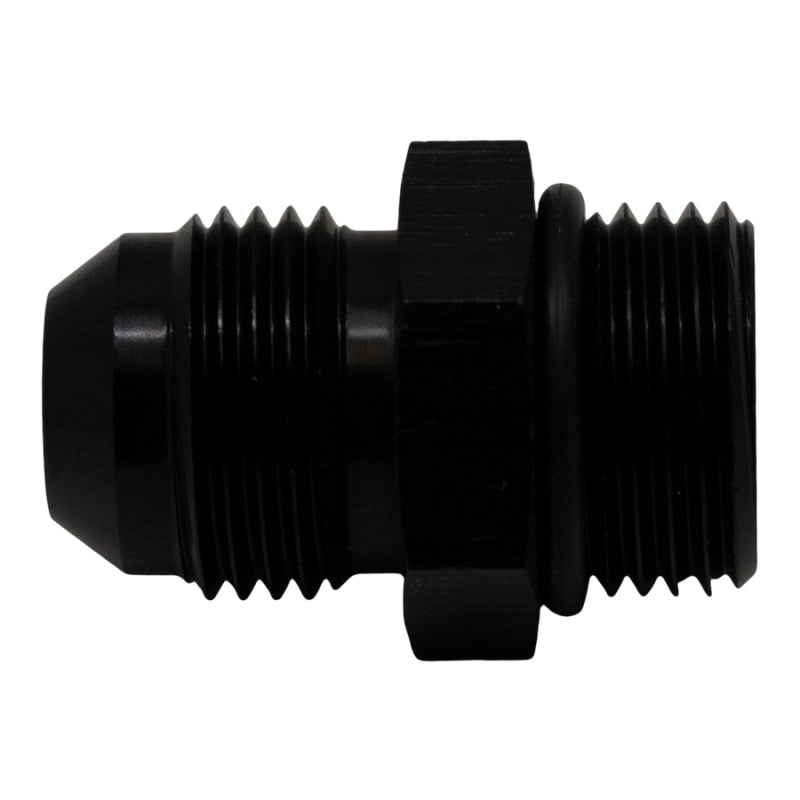 DeatschWerks 8AN ORB Male to 8AN Male Flare Adapter (Incl O-Ring) - Anodized Matte Black-thumbmail-2
