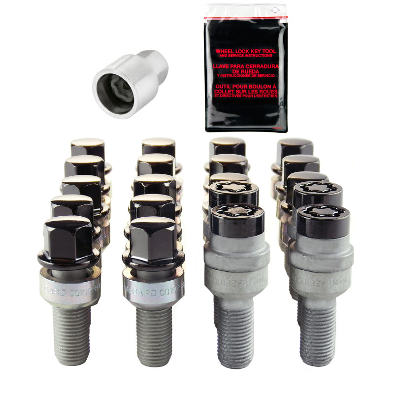 McGard 5 Lug Hex Install Kit w/Locks (Radius Seat Bolt) M14X1.5 / 17mm Hex / 28.1mm Shank L. - Black-thumbmail-8