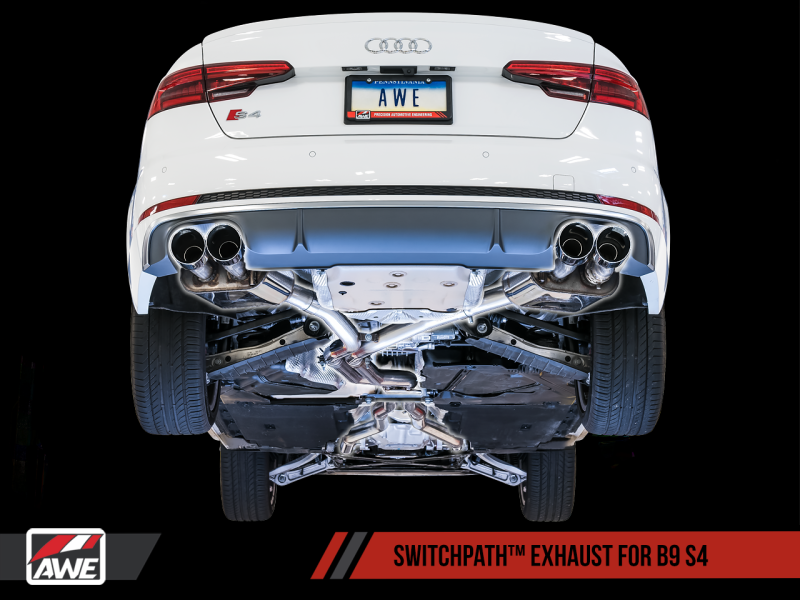 AWE Tuning Audi B9 S4 SwitchPath Exhaust - Non-Resonated (Black 102mm Tips)-thumbmail-6