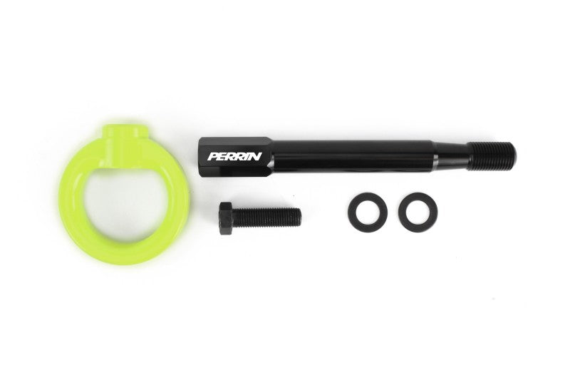 Perrin 2022 Subaru WRX / 18-21 Crosstrek / 14-21 Forester Tow Hook Kit (Front) - Neon Yellow-thumbmail-5