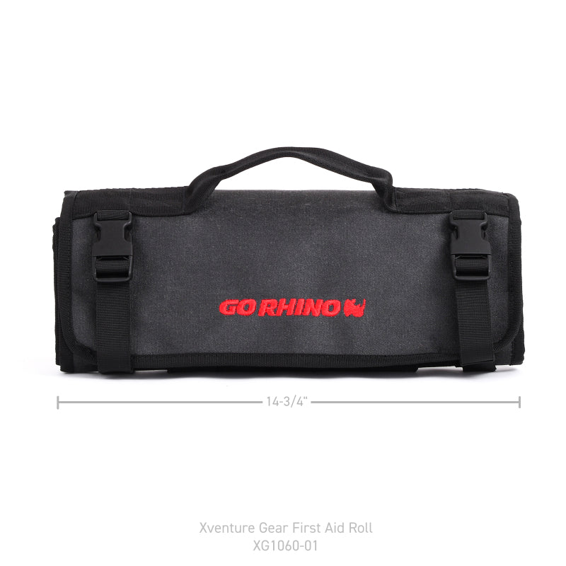 Go Rhino XVenture Gear First Aid Roll - Large (5x5in. Closed) 12oz Waxed Canvas - Black-thumbmail-13