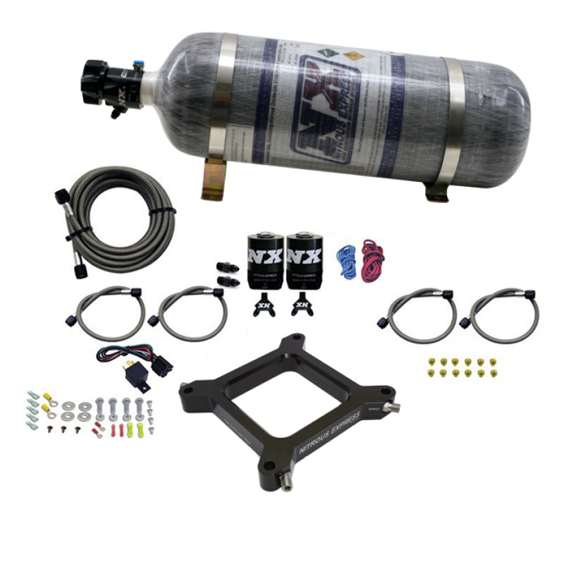 Nitrous Express 4150 Assassin Plate Pro Power Nitrous Kit (100-500HP) w/12lb Bottle-thumbmail-1