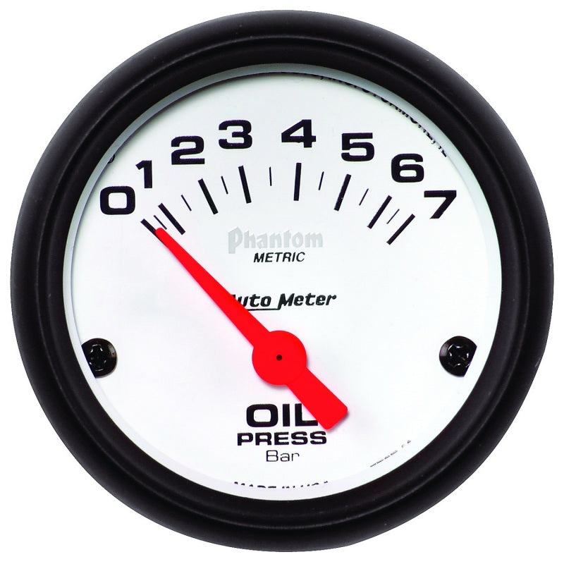 Autometer Phantom 2-1/16in 0-7 BAR Electric Oil Pressure Gauge-thumbmail-3