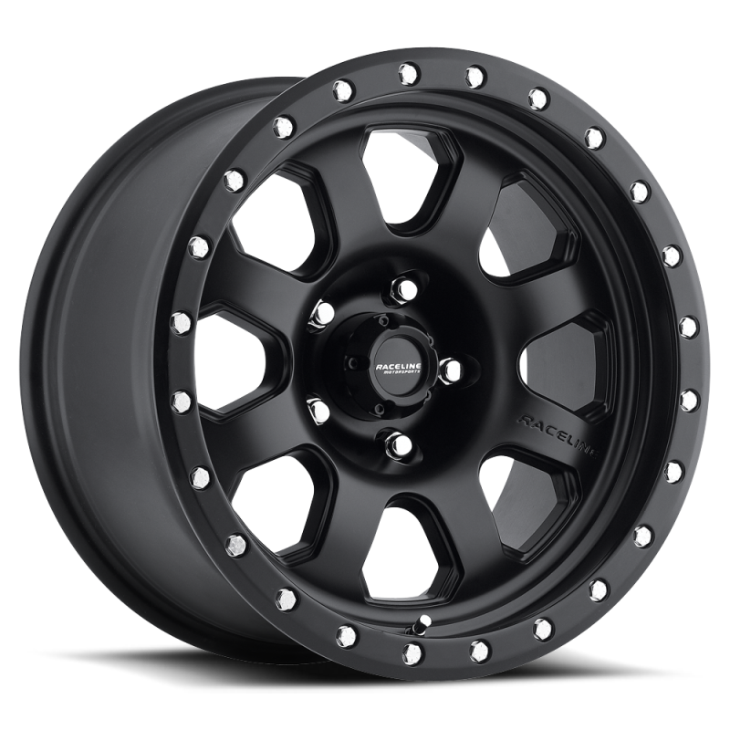 Raceline 929B Avenger 17x9in / 5x139.7 BP / -12mm Offset / 107.95mm Bore - Satin Black Wheel-thumbmail-1